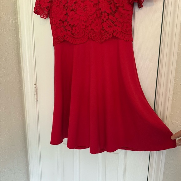 Kate Spade New York Rose Lace Bodice Ponte Dress Red Size 8 - Picture 4 of 16